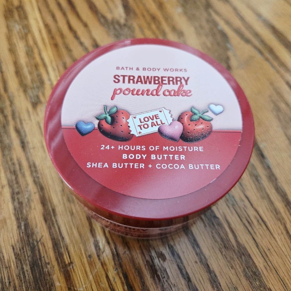 🛍BOGO 50% OFF🍓🧈🧴NWT‼️Bath & Body Works "Strawberry Pound Cake" Body Butter - Picture 3 of 7